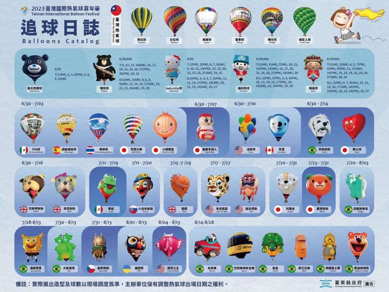 |台東熱氣球嘉年華|2023最新3天跑4次台東熱氣球嘉年華，詳細攻略看這裡❤️，還有隱藏滿春一枝熱氣球冰棒可以吃喔~